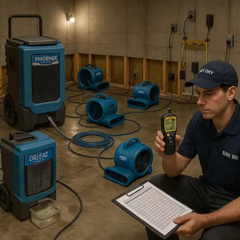 Structural Drying and Dehumidification process in Lyncourt, NY